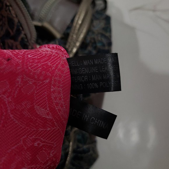 .114 SHOW Sharif Designed In New York Metallic Blue Green Sparkle Handbag - Picture 12 of 14